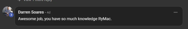 Darren Soares on the ICM folder system training in the Build Market Close Skool community: you have so much knowledge RyMac