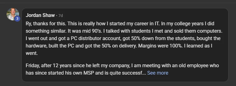 Jordan Shaw comparing the ICM folder structure to real IT filing: this is really how I started my career in IT